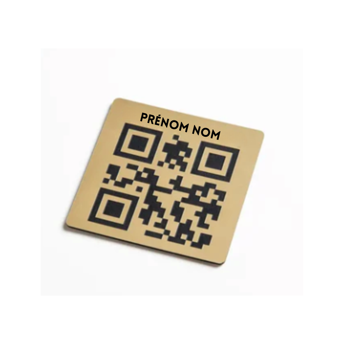 Plaque QR code gravée – Carré (bronze) format 4×4 cm