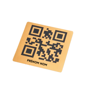 Plaque QR code gravée - Carré (or) format 4x4 cm